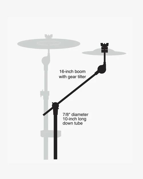 16-inch boom with gear tilter  
7/8" diameter 10-inch long down tube