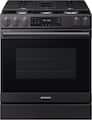 Samsung - 30 in. Wide 5 Burner 6.0 cu. ft. Bespoke Smart Slide-In Gas Range with No Preheat Air Fry Max and True Convection - Matte Black Steel