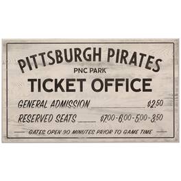 Open Road Brands - Pittsburgh Pirates 10" x 17" Ticket Office Wood Sign - Multicolor