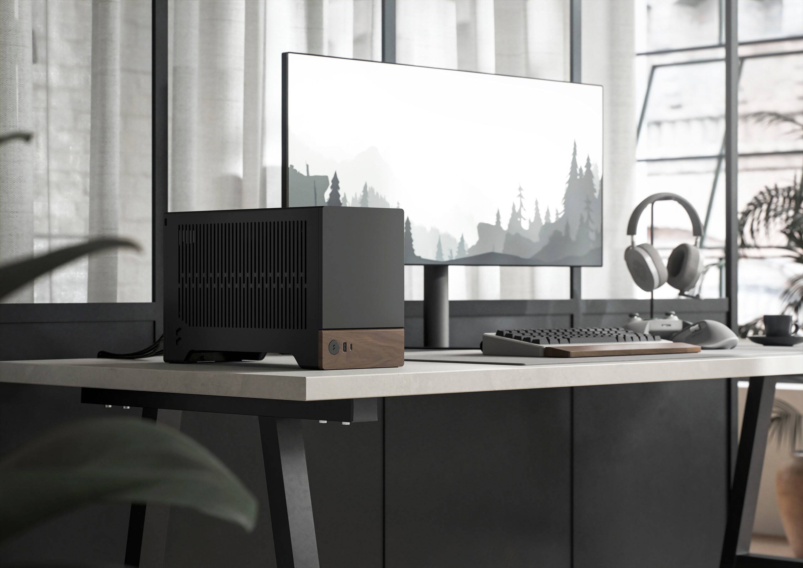 Alt View 30. Fractal Design - Terra Graphite with PCIe 4.0 Riser Mini-ITX Small Form Factor PC Case - Black.