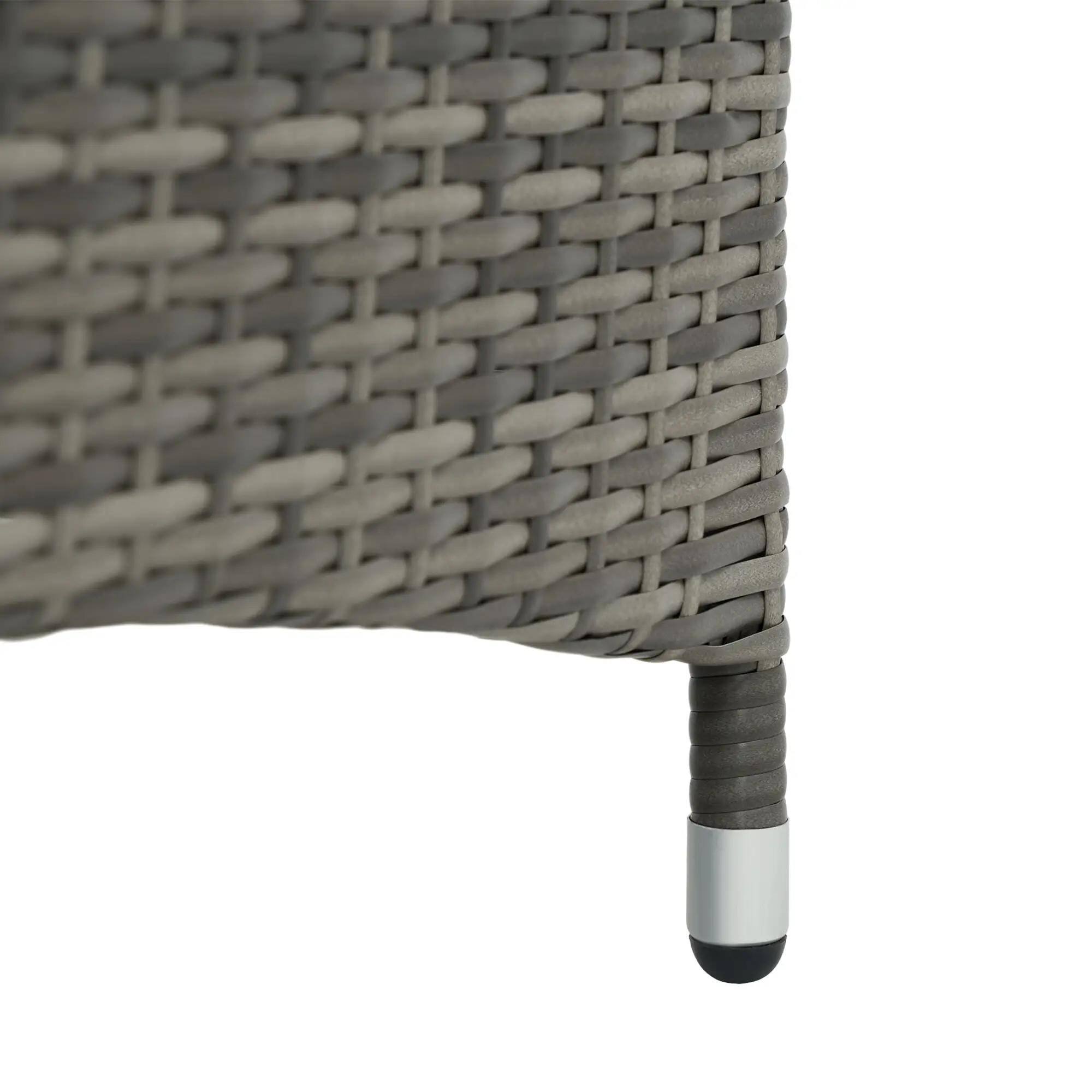 Back. Resenkos - Resenkos 2 Reclining Chaise Lounge Chairs, Outdoor Sectional Furniture, PE Rattan, Mixed Gray and Gray - Mixed Gray and Gray.