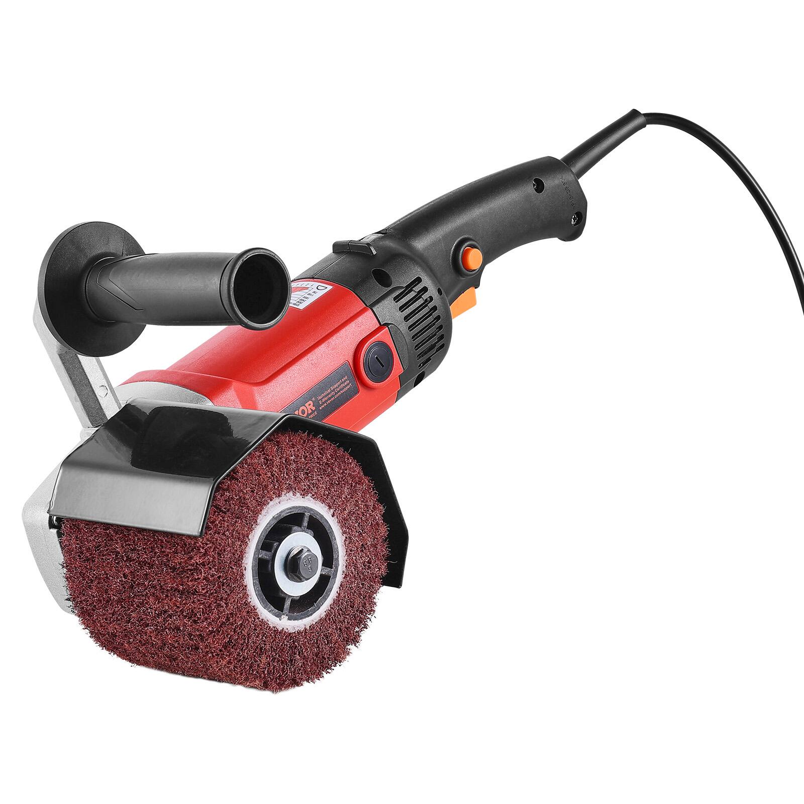 Alt View 5. VEVOR - Burnishing Polishing Machine,1200W 6 Variable Speed Surface Conditioning Tool,Handheld Electric Metal Burnishing Machine - Orange;Black.