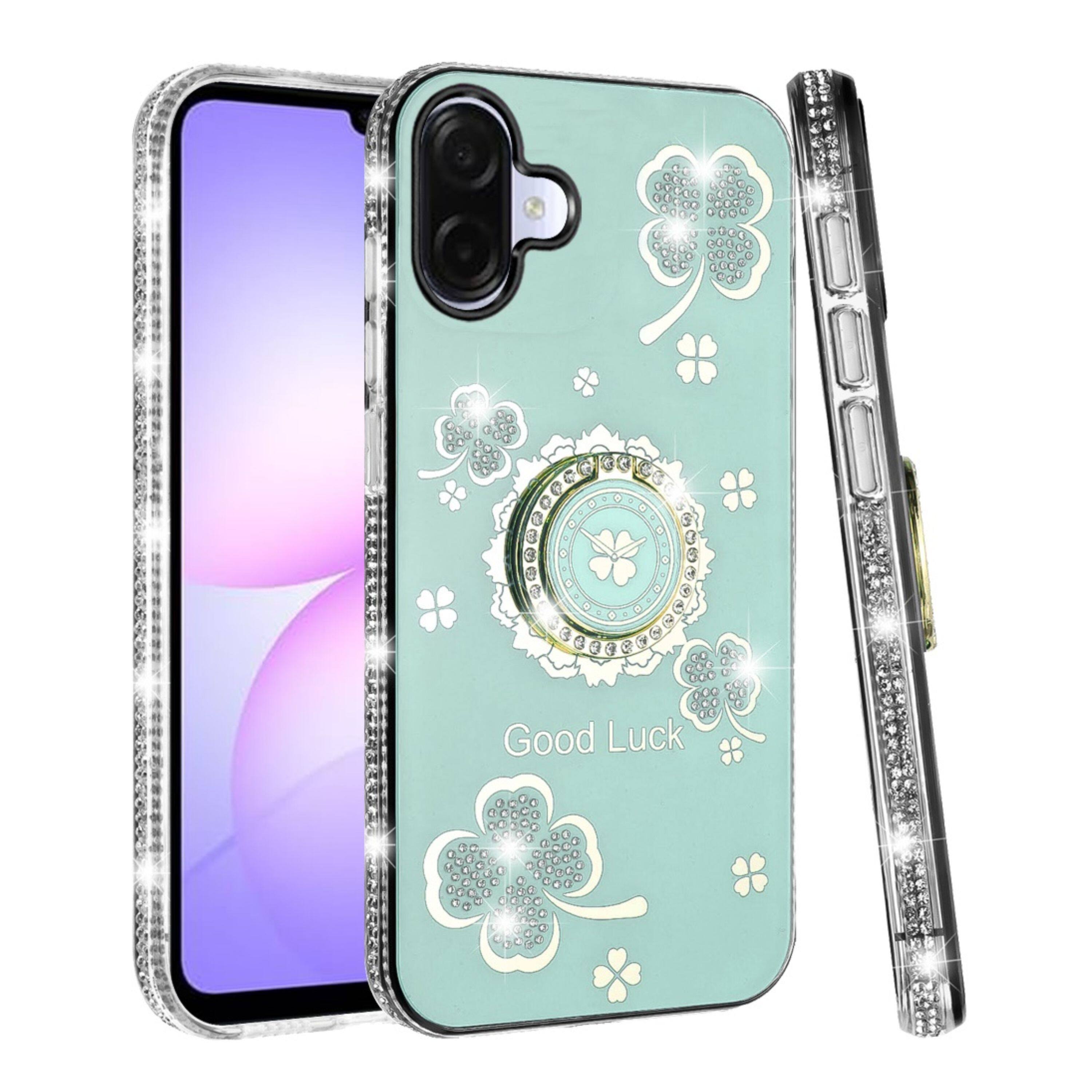 Kitcheniva - Crystal Studded Phone Case With Ring Stand Tempered Glass For Samsung Galaxy A07 - Teal price history on PriceWatchPro