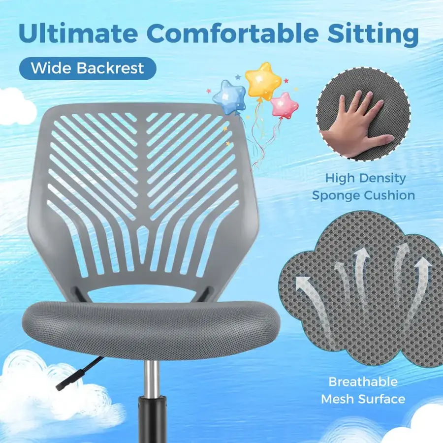 Ultimate Comfortable Sitting: Wide Backrest, High Density Sponge Cushion, Breathable Mesh Surface.