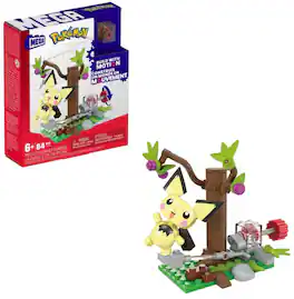 Mega Bloks - Pokemon: Pichu in the Forest, 84 Piece Building Toy Set - Collectibles - Multicolor