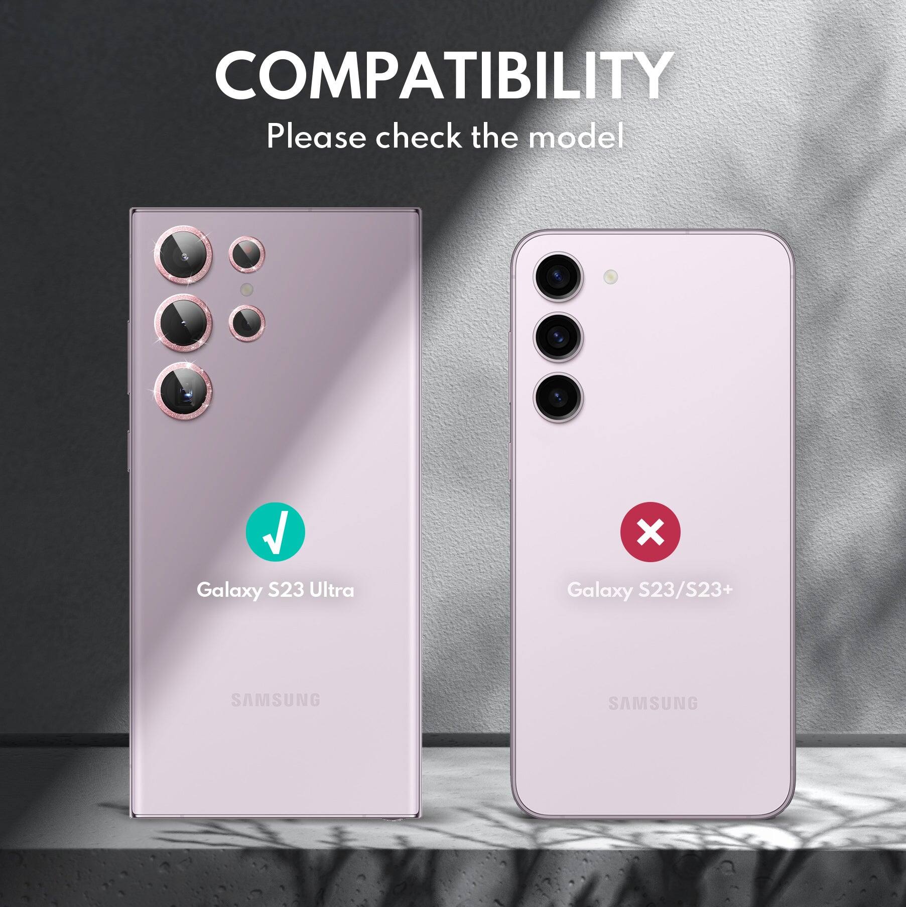 COMPATIBILITY  
Please check the model  

Galaxy S23 Ultra ✓  
Galaxy S23/S23+ ✗  

SAMSUNG  
SAMSUNG