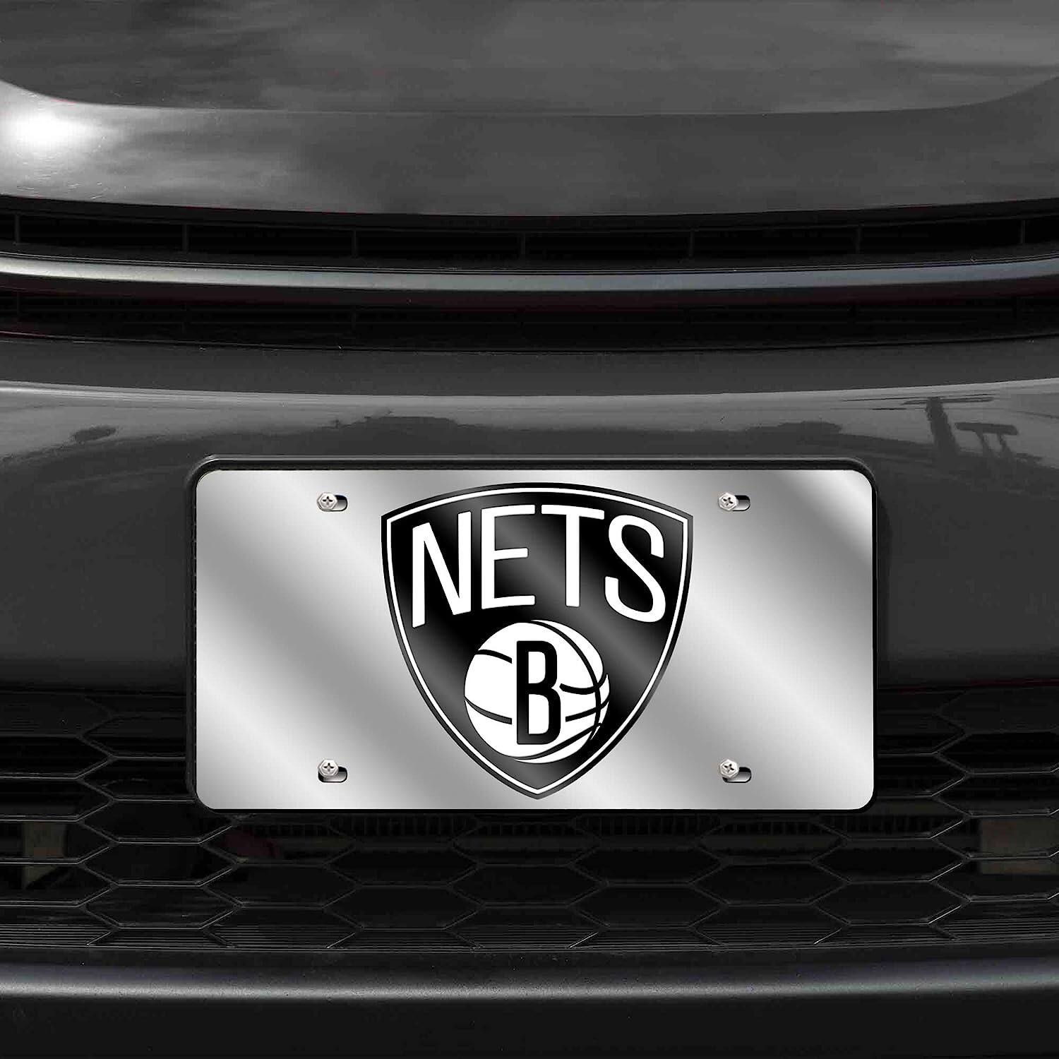 Alt View 1. Rico Industries - Brooklyn Nets NBA Acrylic License Plate Laser Tag - Multi.