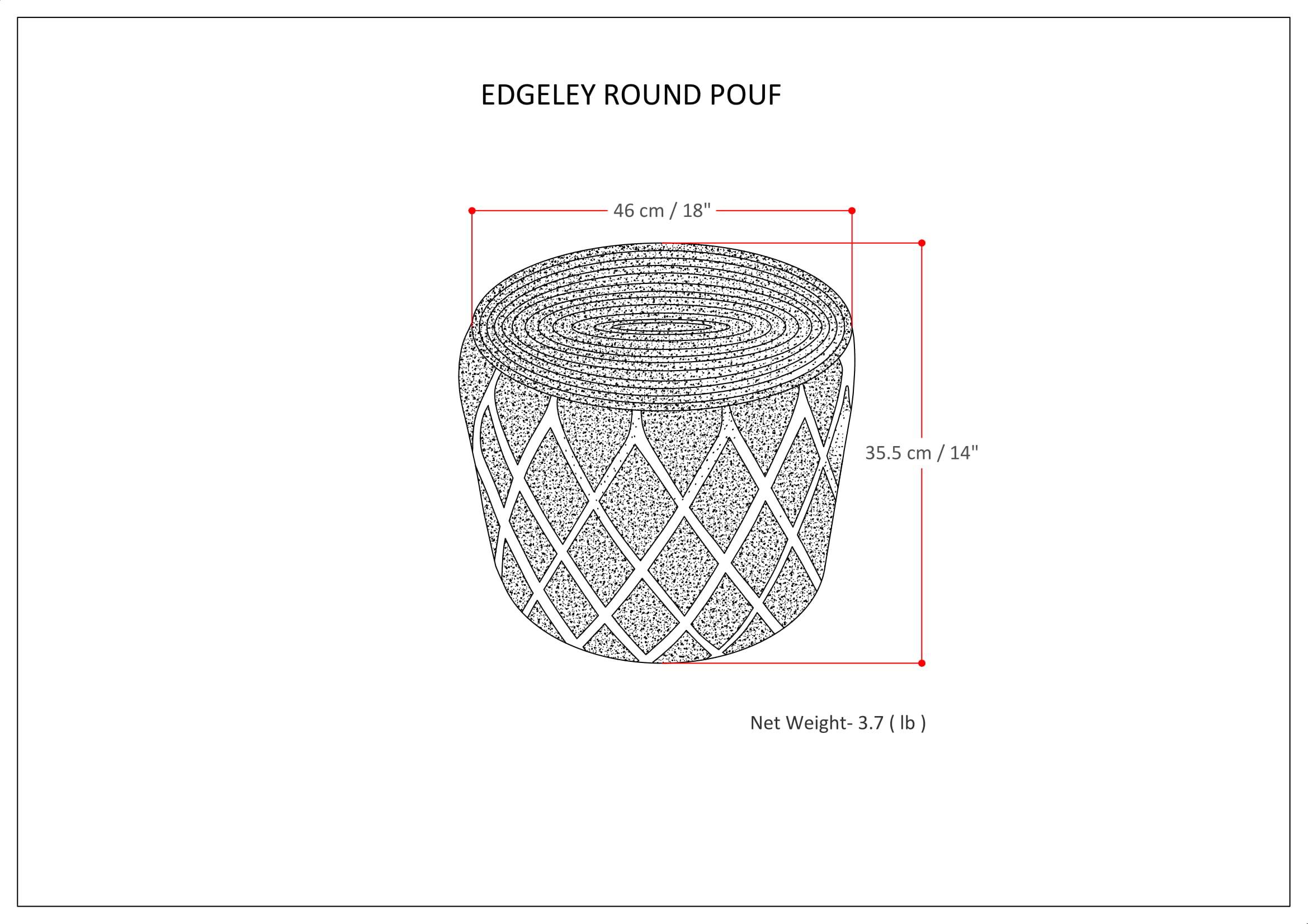 Alt View 18. Simpli Home - Edgeley Round Contemporary Polystyrene/Cotton Pouf - Gray.