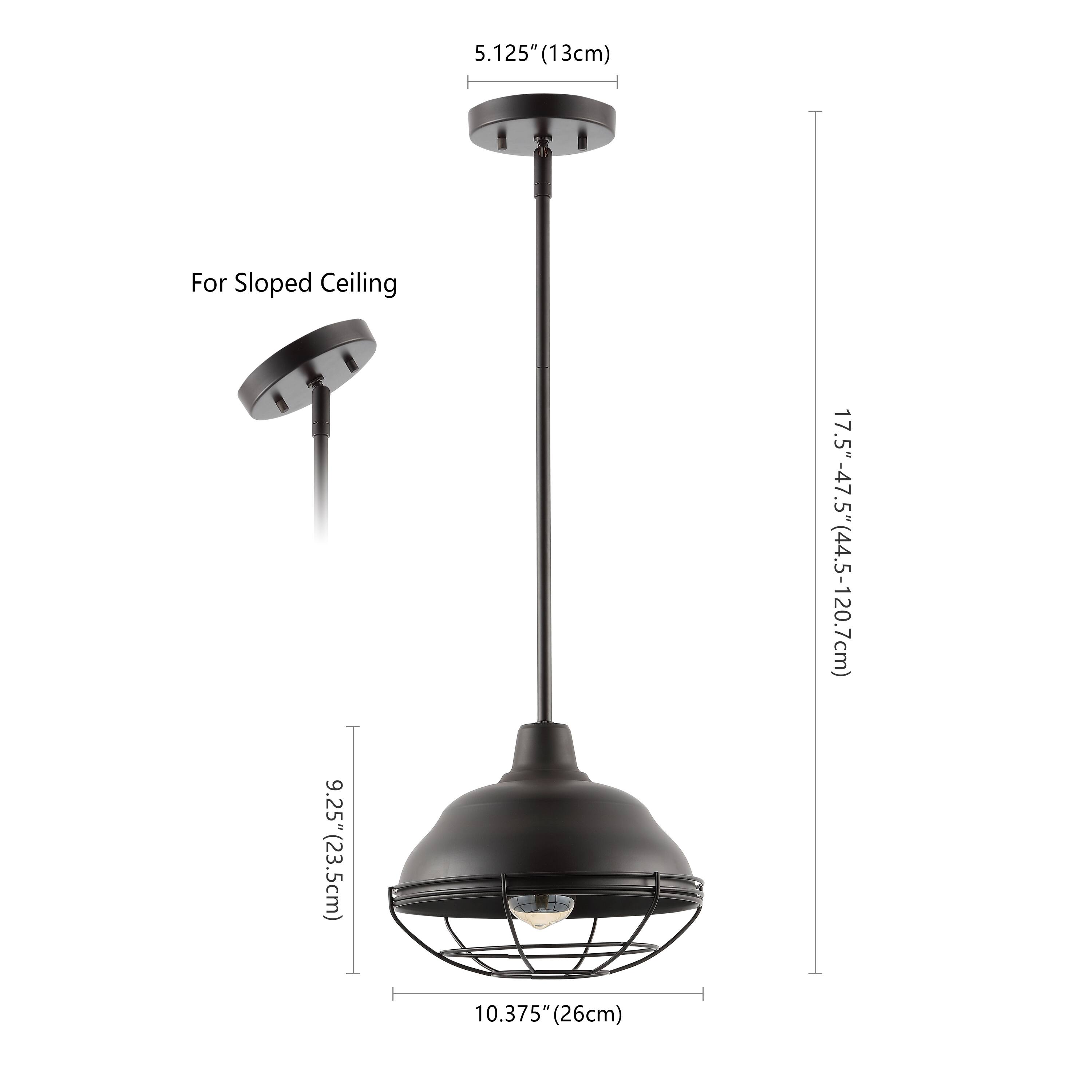 5.125" (13cm) For Sloped Ceiling  
9.25" (23.5cm)  
10.375" (26cm)  
17.5" - 47.5" (44.5-120.7cm)