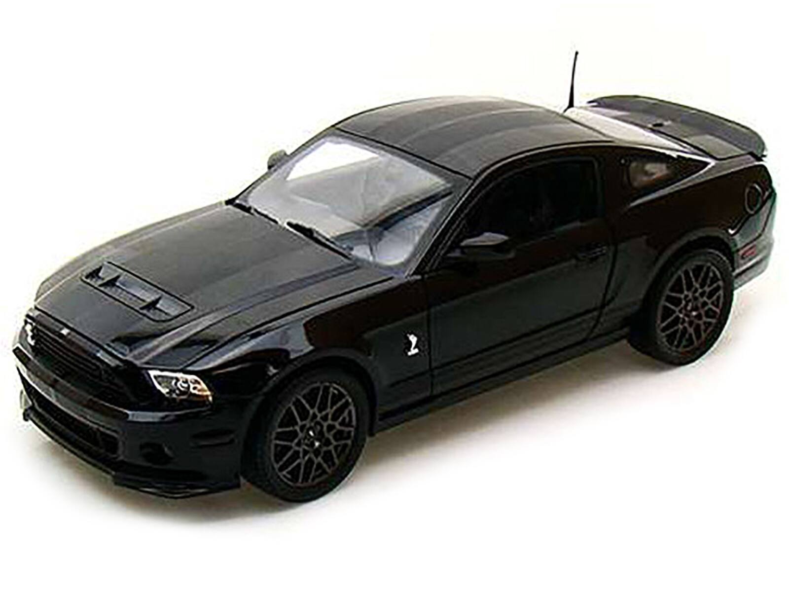 Alt View 1. Shelby Collectibles - 2013 Ford Shelby Mustang Cobra GT500 SVT Black with Black Stripes 1/18 Diecast Car Model by Shelby Collectibles.