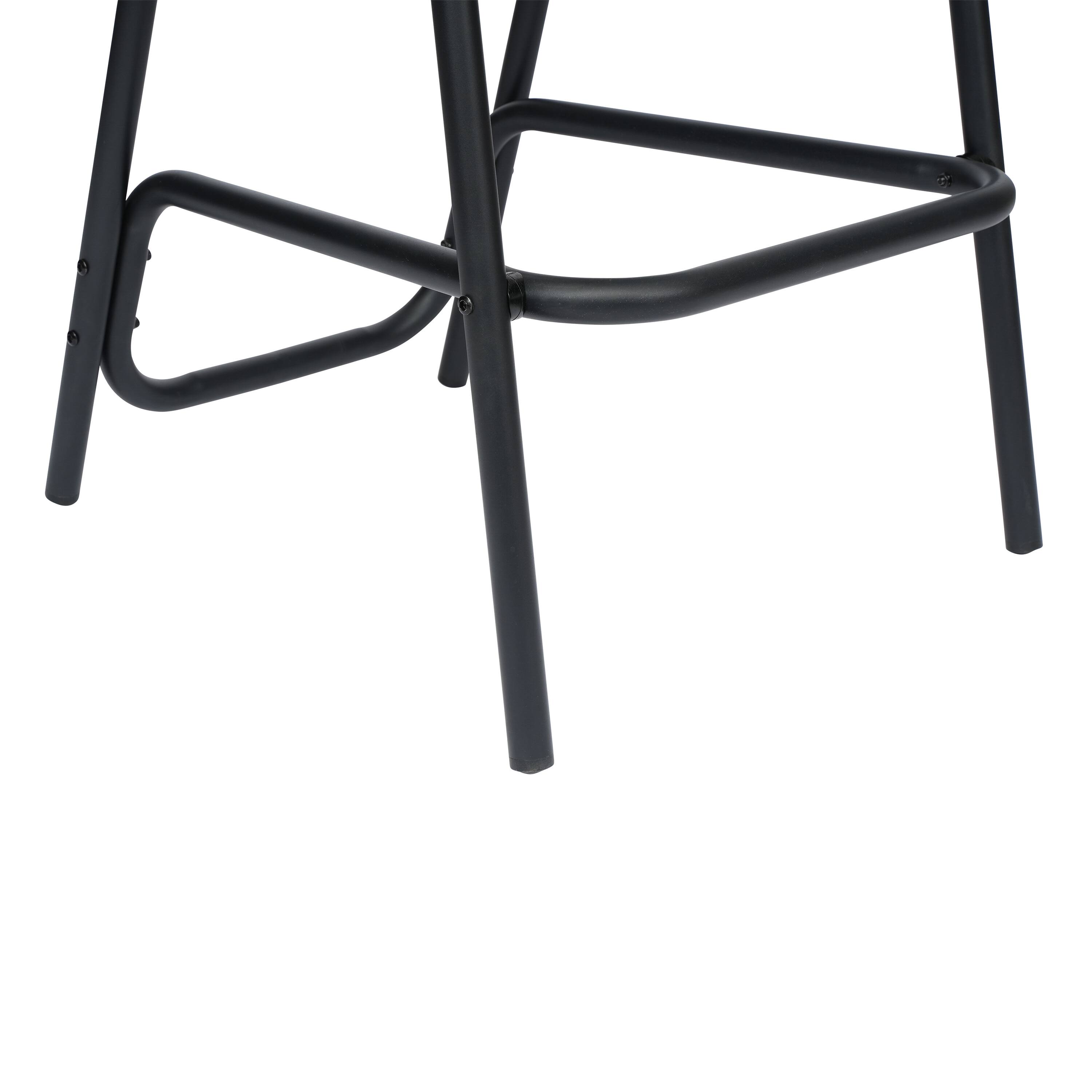 Alt View 10. Emma + Oliver - Rhea Set of Four Indoor/Outdoor Restaurant Style Rattan Barstools - Black.