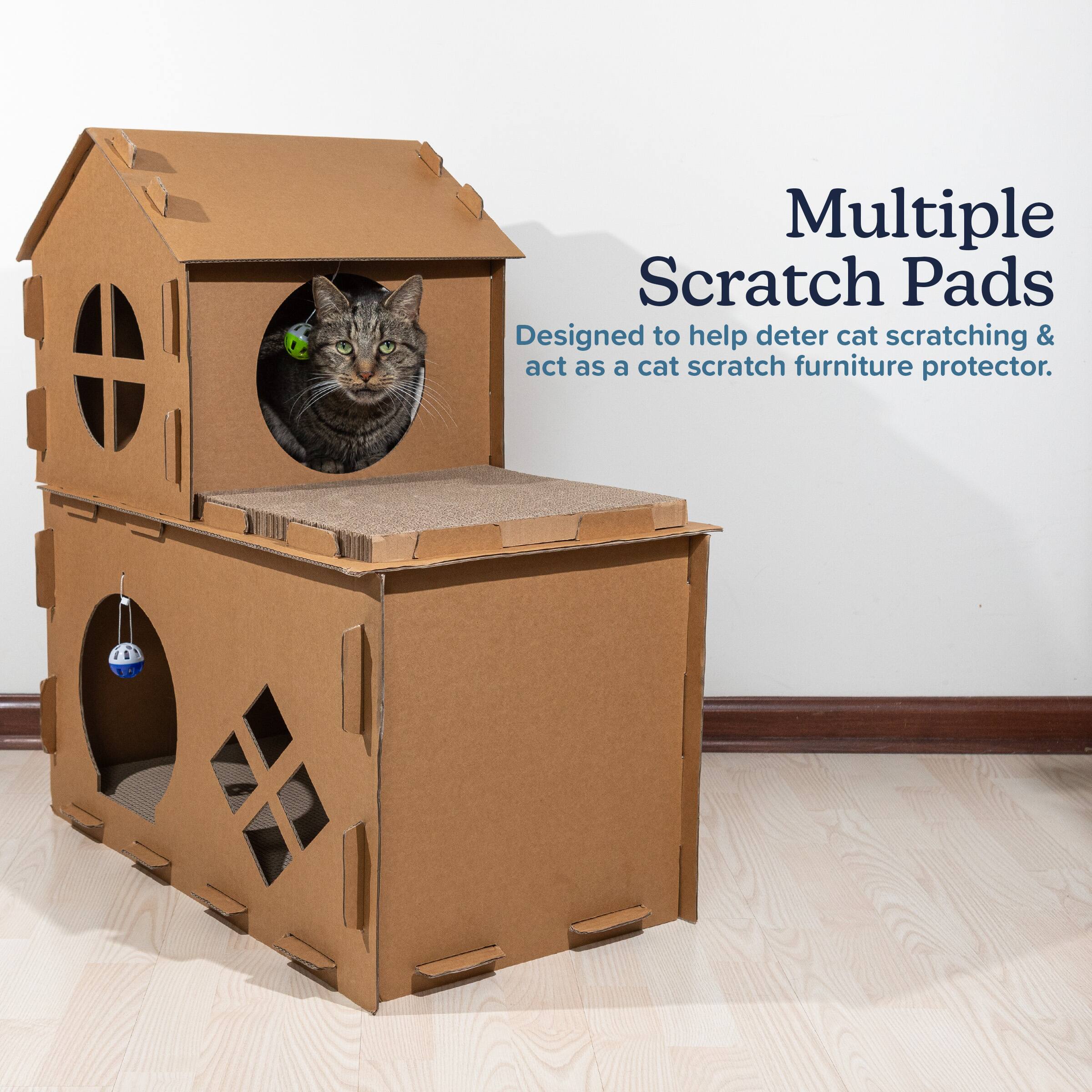 Multiple Scratch Pads  
Designed to help deter cat scratching & act as a cat scratch furniture protector.