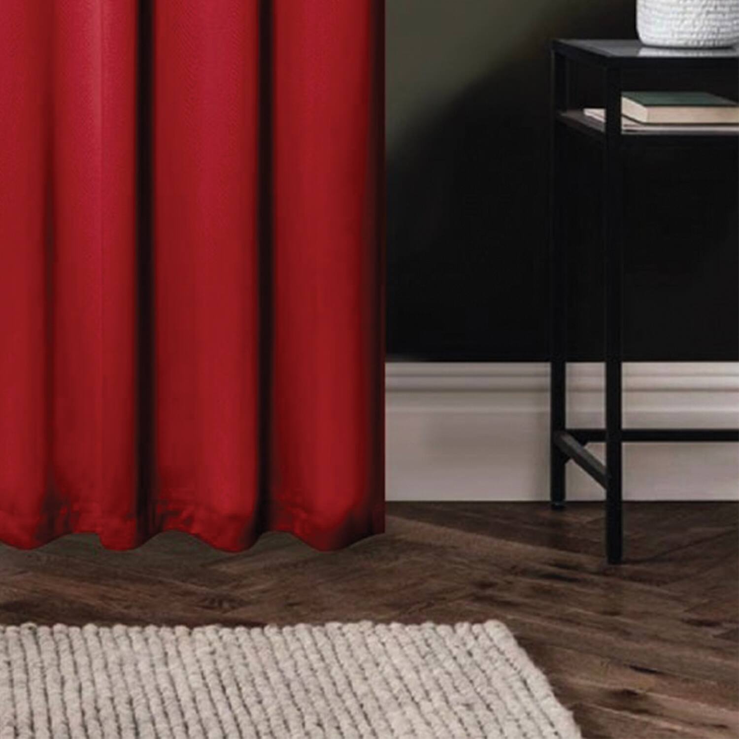 Alt View 2. RT Designers Collection - RT Designers Collection 100% Polyester 250 GSM Riley 100% Blackout Grommet Panel 54" x 95" Red - Red.