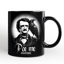 OrnamentallyYou - Edgar Allan Poe Spooky Portrait Mug Horror Villain Theme Halloween Gift - Black