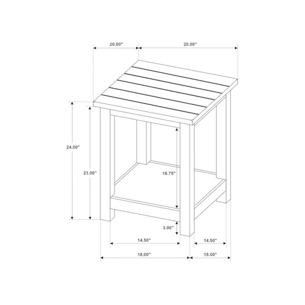 20.00" x 20.00"  
24.00"  
23.00"  
16.75"  
3.00"  
14.50" x 14.50"  
18.00" x 18.00"