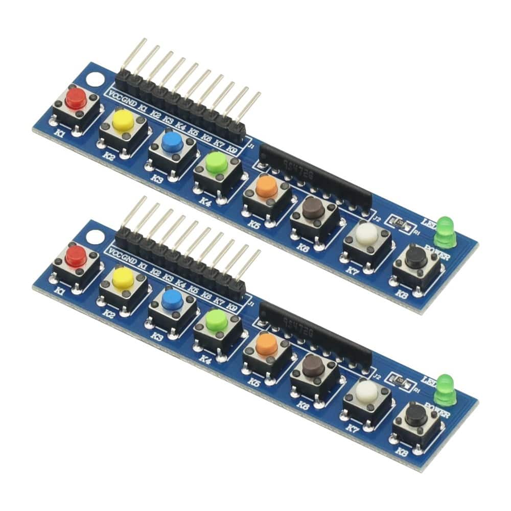 ACJPR - 2-Pack 8-Key Touch Button Modules with LED Indicators for Arduino/Raspberry Pi