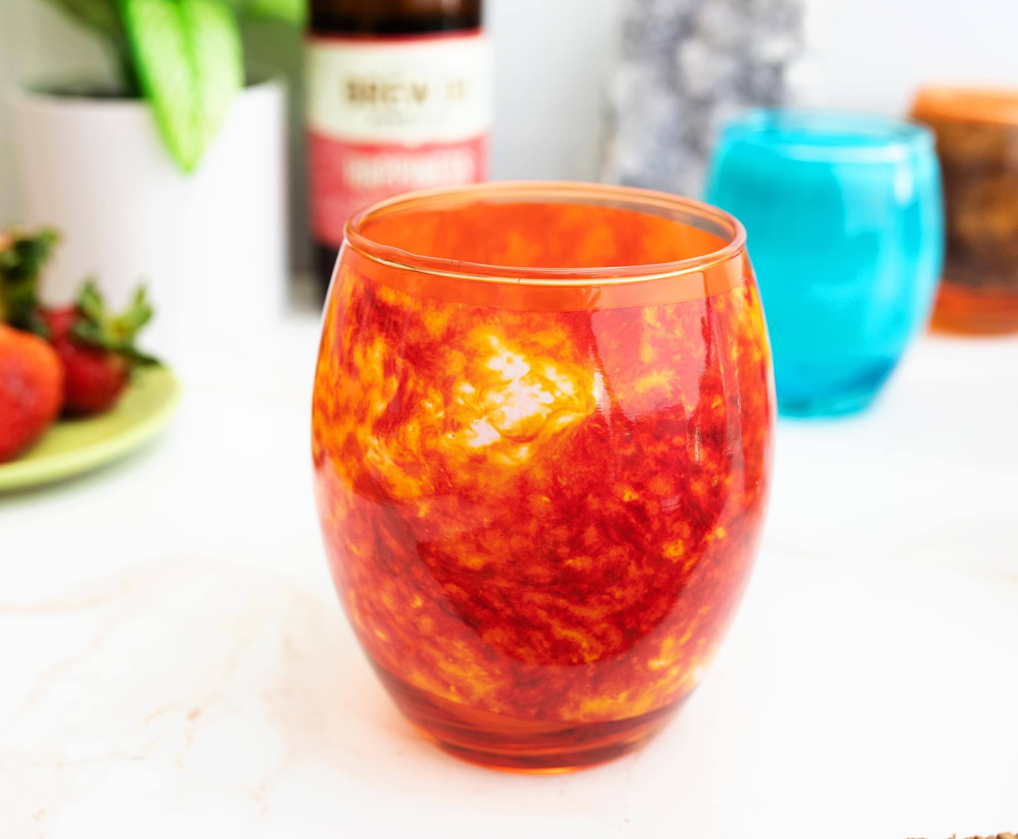 Alt View 3. Surreal Entertainment - Solar System Planetary Glasses Set of 10 | Each Holds 4-10 Ounces - Black.