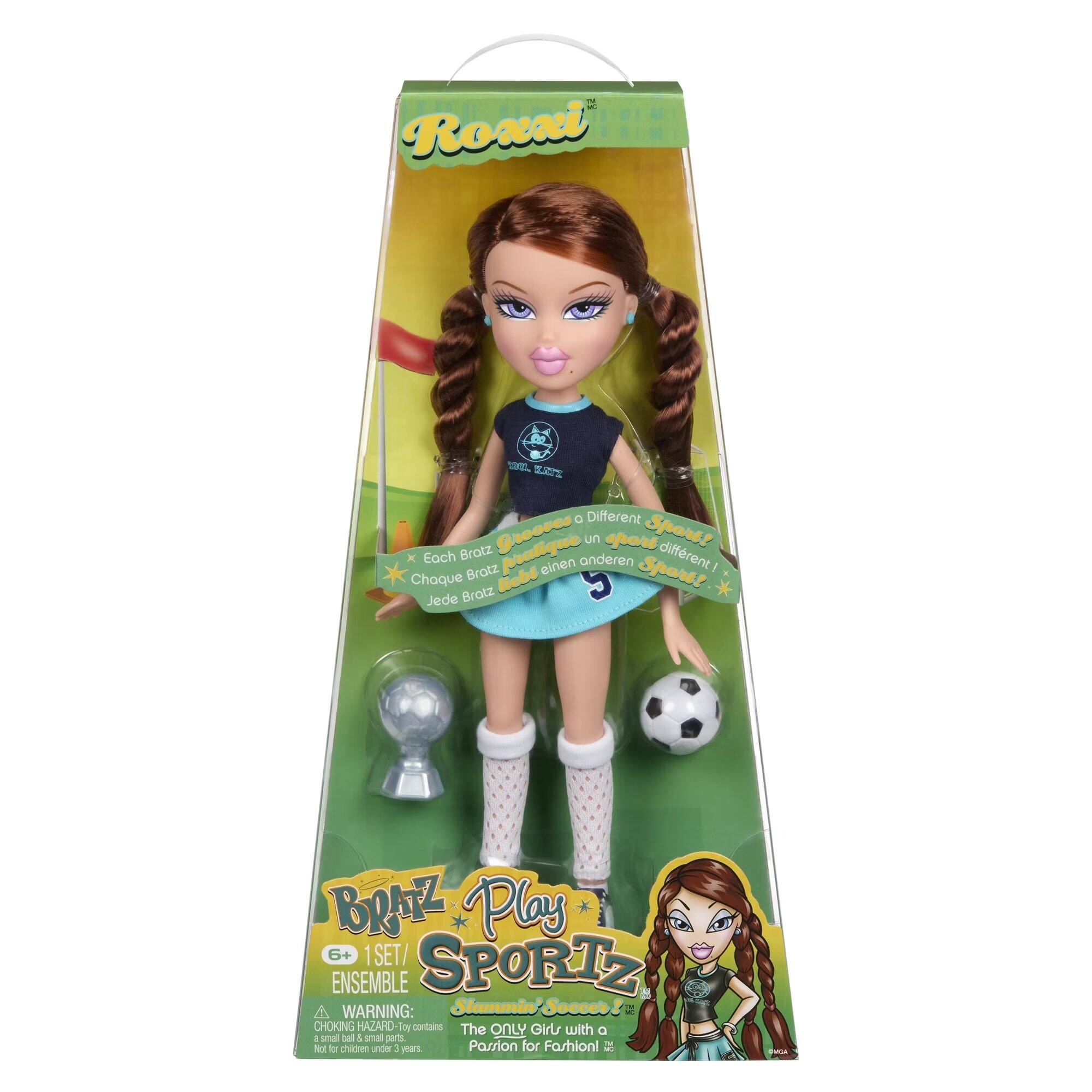 Roxxi

100% LETT 0 Different Each Bratz Grooves pralique un sport Sport! diffrent! X autres Bratz einen Sport! Chaque Jede Bratz liebt 9

BRANZ Play 6+ SET/ ENSEMBLE SPORIZ A WARNING: Slammin Soccer IC CHOKING HAZARD- Try contains The ONLY Girls with Q B snal tell 8 small parts. Passion for Fashion! TM Not b children under : years. R.