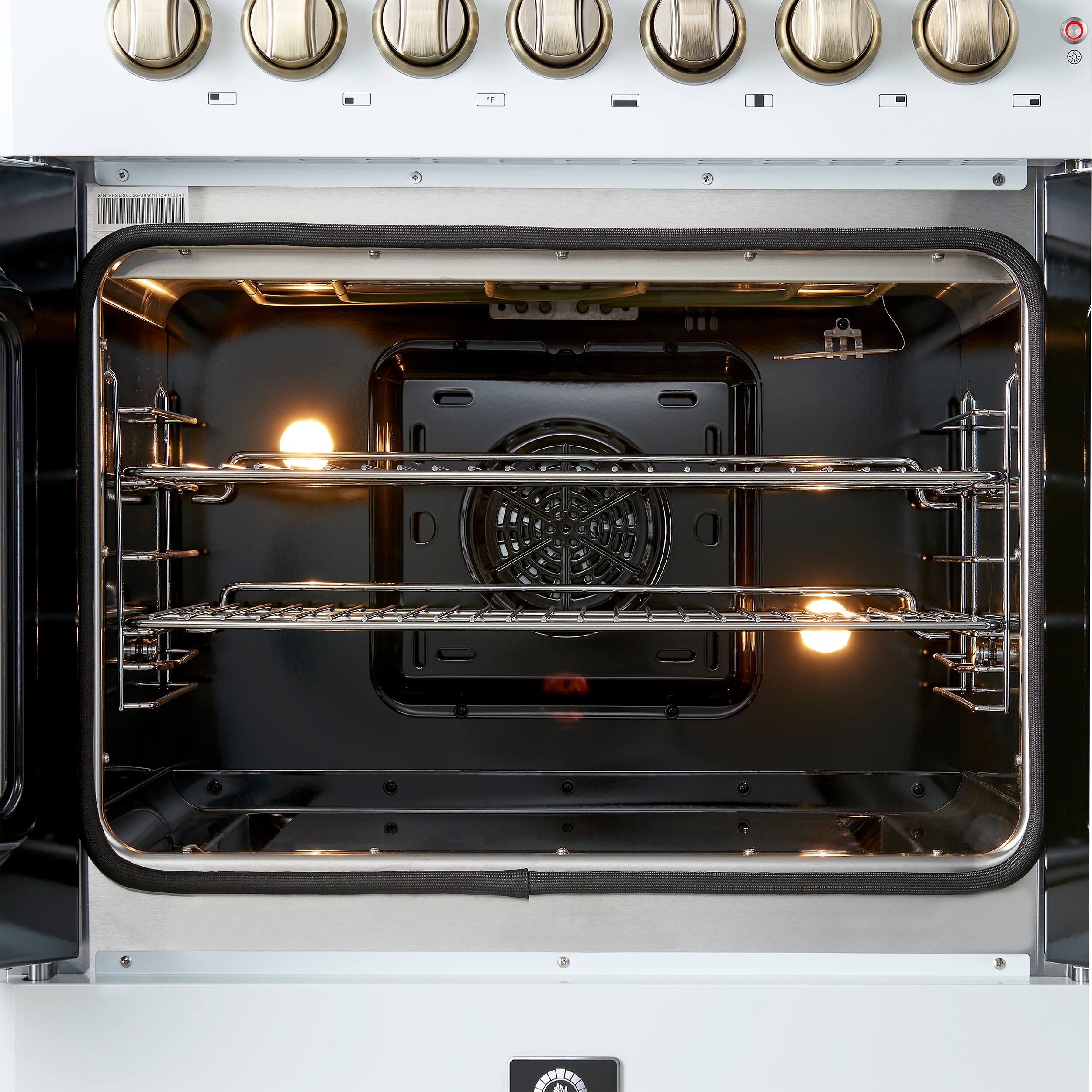 Alt View 4. Forno Appliances - Galiano 4.32 Cu. Ft. Freestanding Dual Fuel True Convection Range - White.