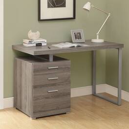 Hivvago - Modern Left or Right Facing Home Office Computer Desk in Dark Taupe - Oak