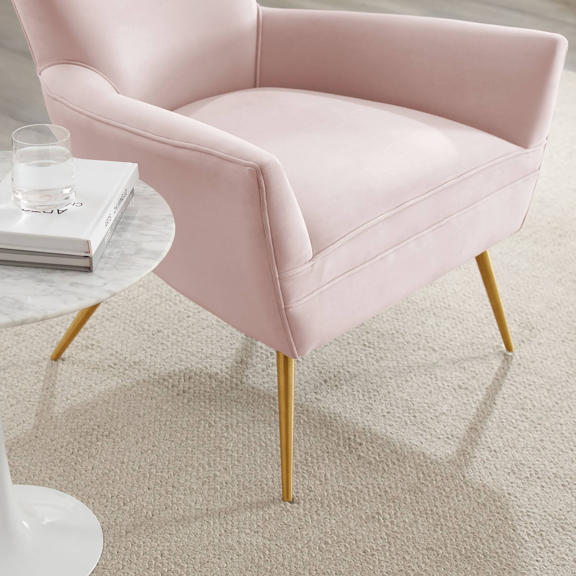 Back. Modway - Renata Button Tufted Performance Velvet Armchair by Modway - Pink.