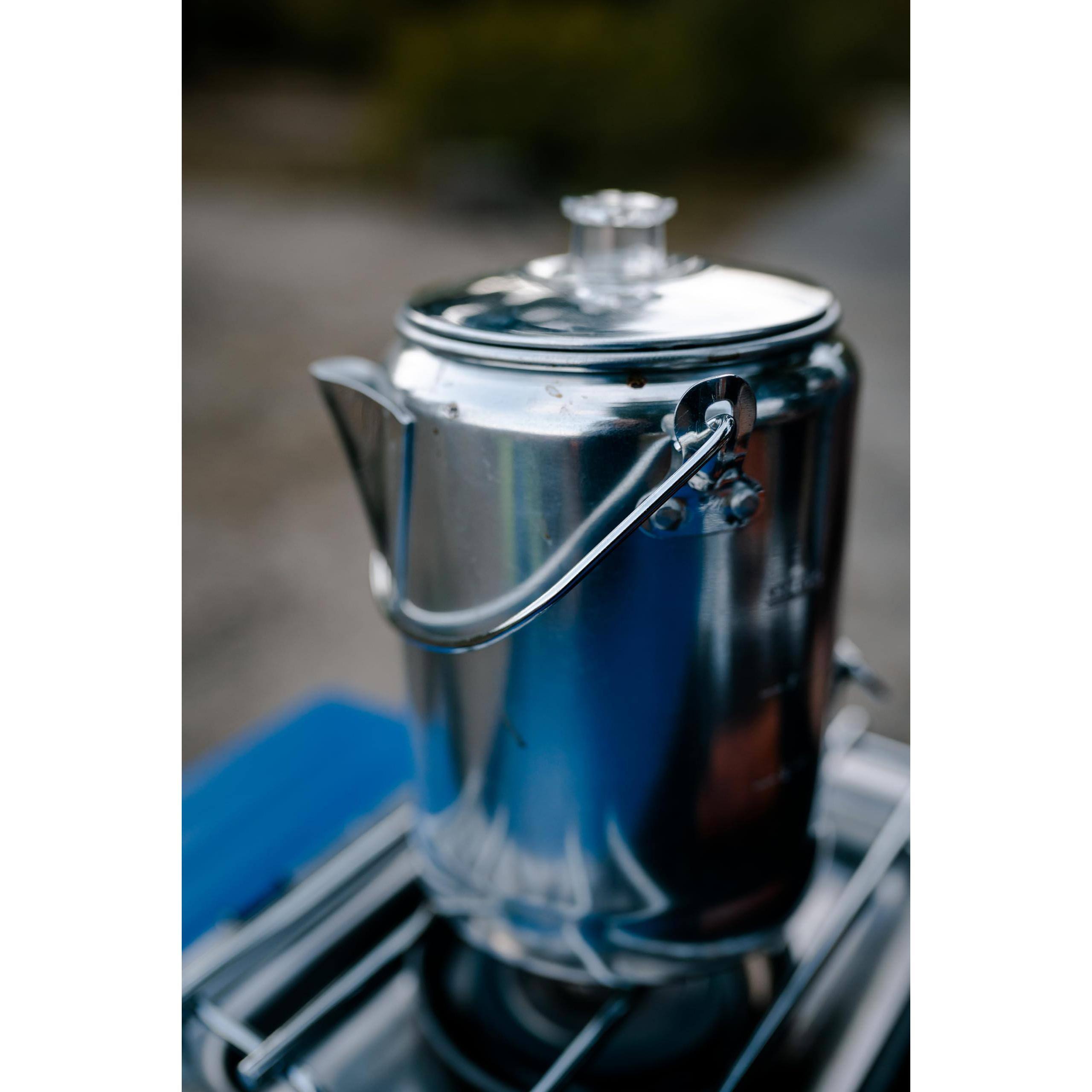 Alt View 8. Dapper Styles - Aluminum Percolator Coffee Pot With Wire Handle - 9 Cups-Without Filters.