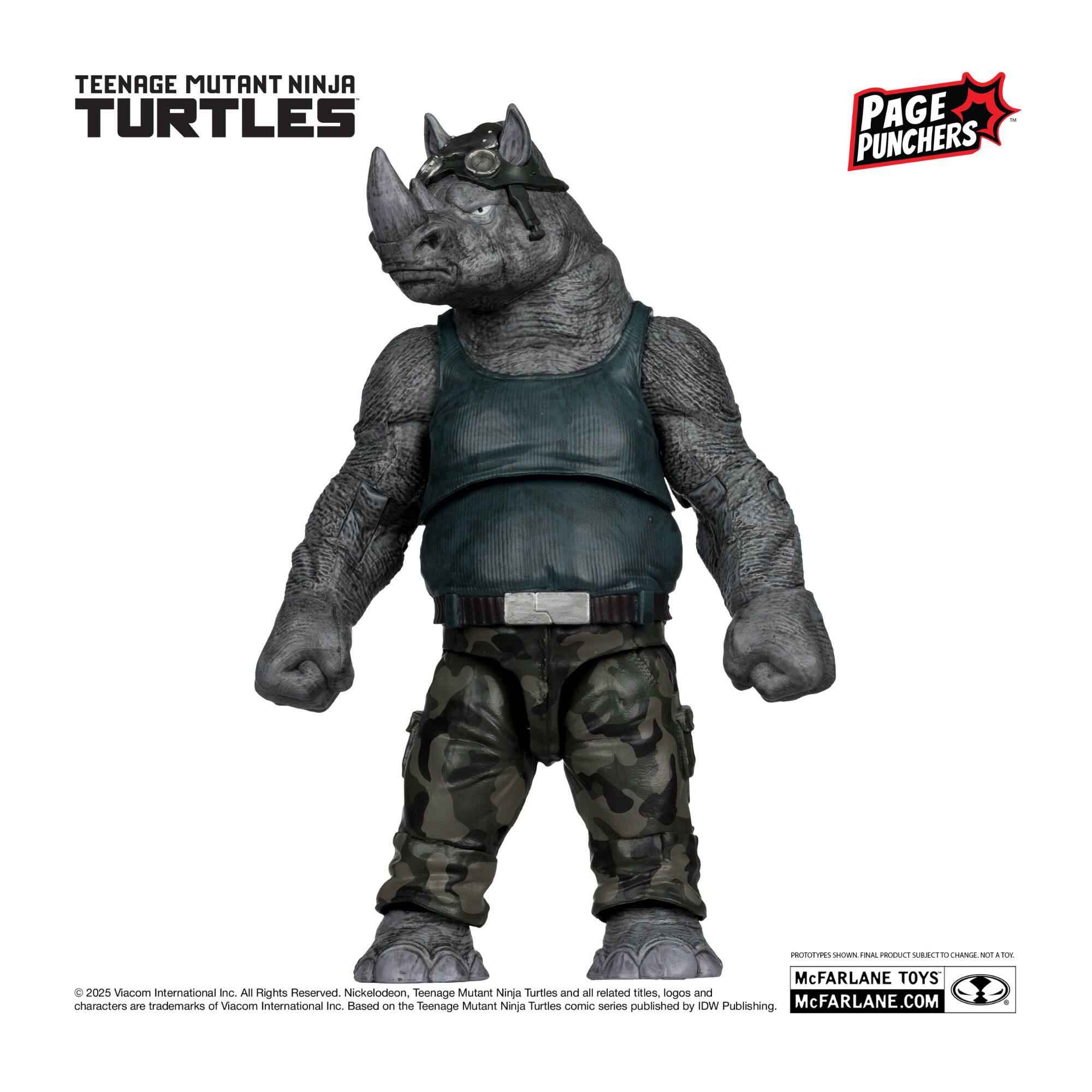 TEENAGE MUTANT NINJA TURTLES PAGE PUNCHERS  
© 2025 Macom International Inc. All Rights Reserved.  
Nickelodeon Teenage Mutant Ninja Turtles and all related titles, logos and characters are trademarks of Viacom International Inc. Based on the Teenage Mutant Ninja Turtles comic series published by IDW Publishing.  
McFARLANE.COM