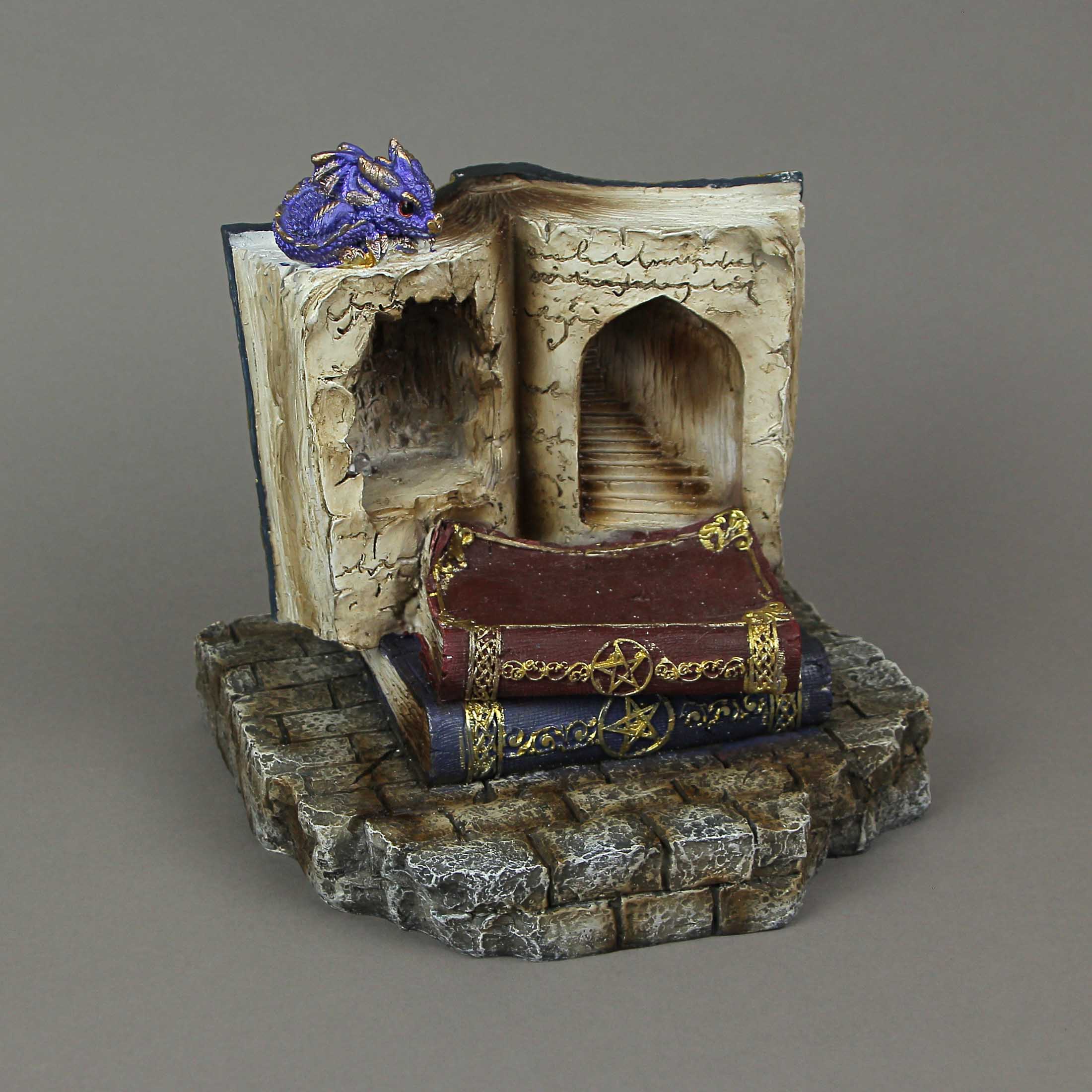 Alt View 3. Everspring Import Co. - Resin Magic Book LED Sculpture Decorative Accent Light Resting Dragon Figurine - Multicolored.