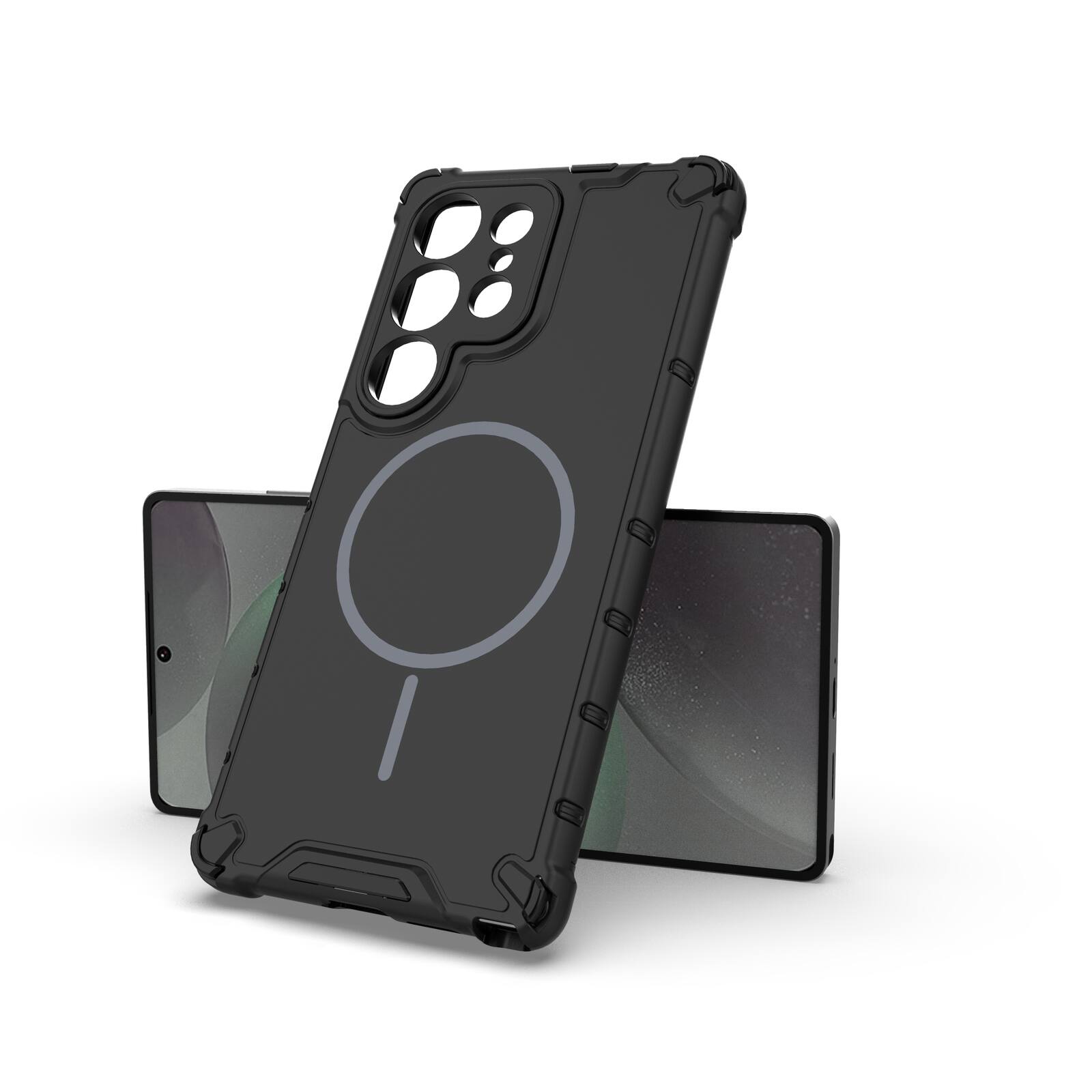 Alt View 1. UUCOVER - Magnetic Case for Samsung Galaxy S23 Ultra, Compatible with MagSafe, Shockproof Drop-proof Slim Heat Dissipation Cover - Black.