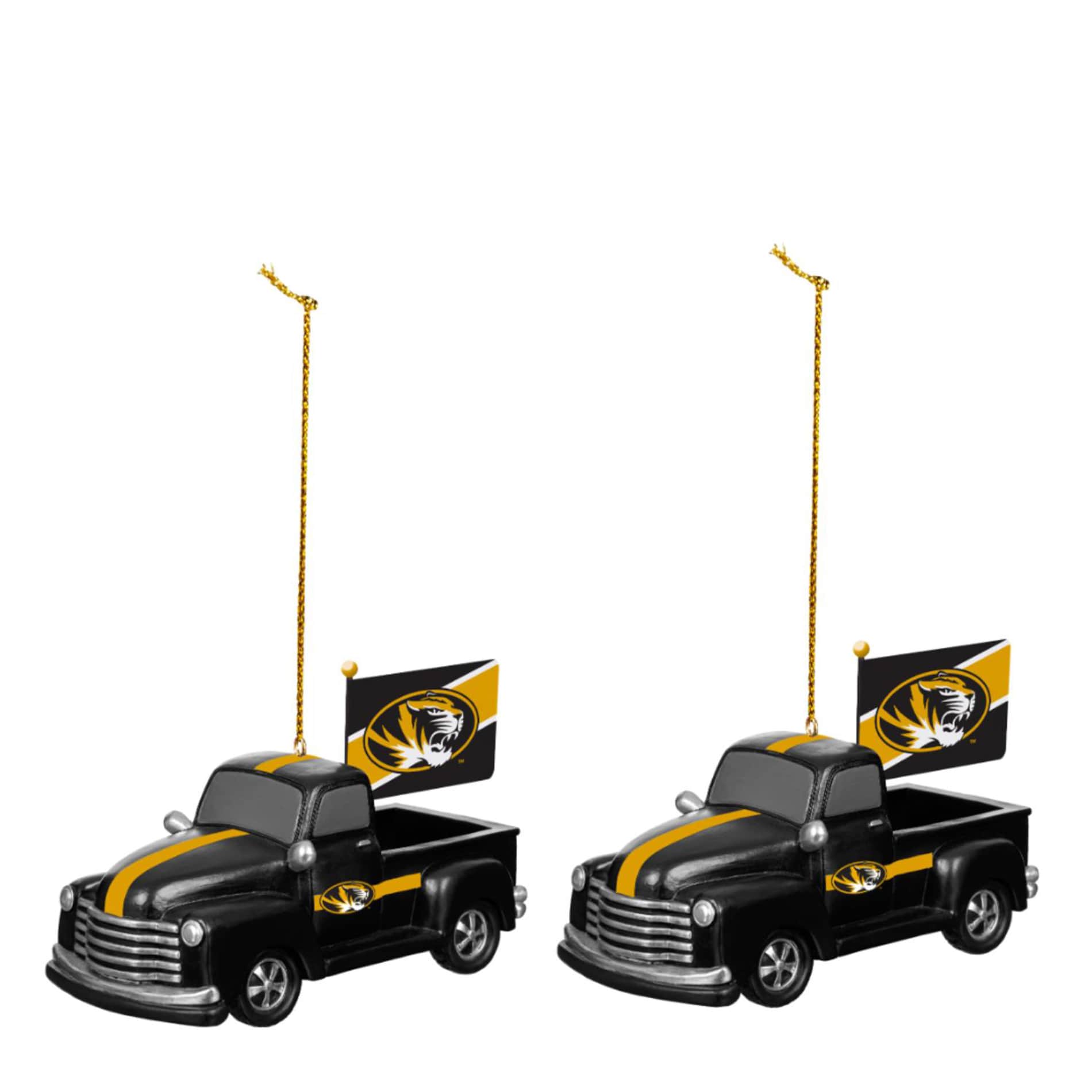 Alt View 1. Evergreen Enterprises - Missouri Tigers 3" Rally Truck Two-Piece Ornament Set - Multicolor.