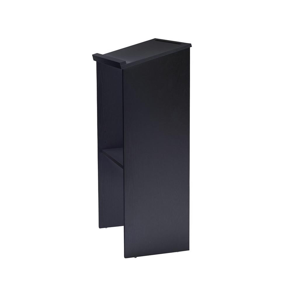 Angle. AdirOffice - Podium Lectern, Wood Podium Presentation Lectern Stand with Storage Shelf - Black.