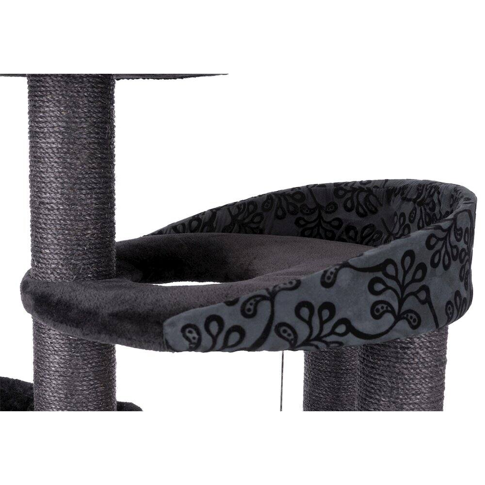 Alt View 5. TRIXIE - Filippo 4-Level 45" Cat Tree, Sisal Scratching Post, Plush Condo-Hammock - Dark Gray.