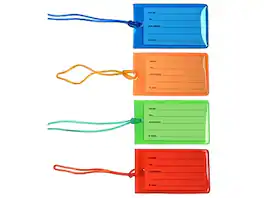 Excello Global Products - Luggage Tag, 4/Pack - Assorted Colors