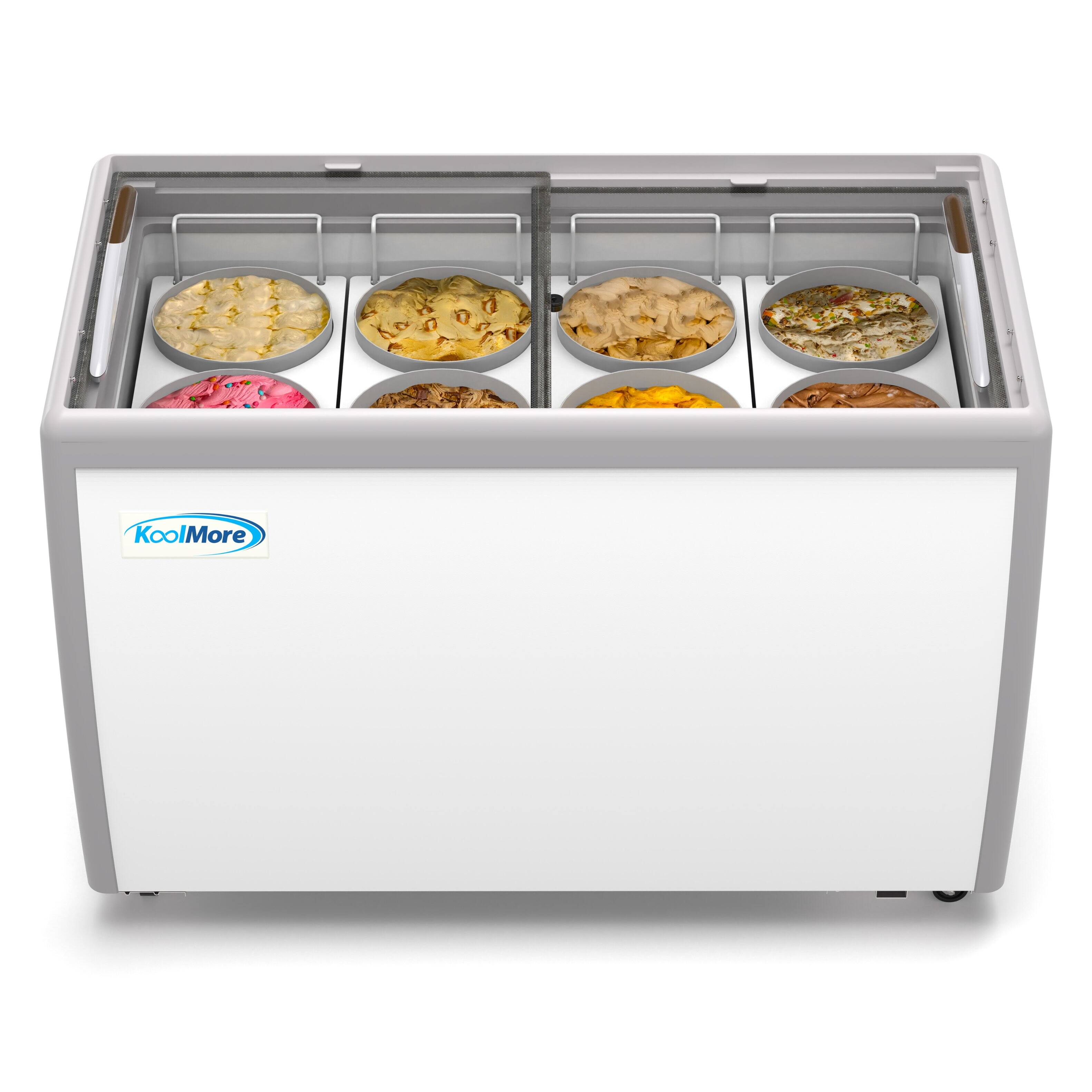 Back. Koolmore - 50 in. 8 Tub Ice Cream Dipping Cabinet Display Freezer with Sliding Glass Door, 13 cu. ft. KM-ICD-49SD. - White.