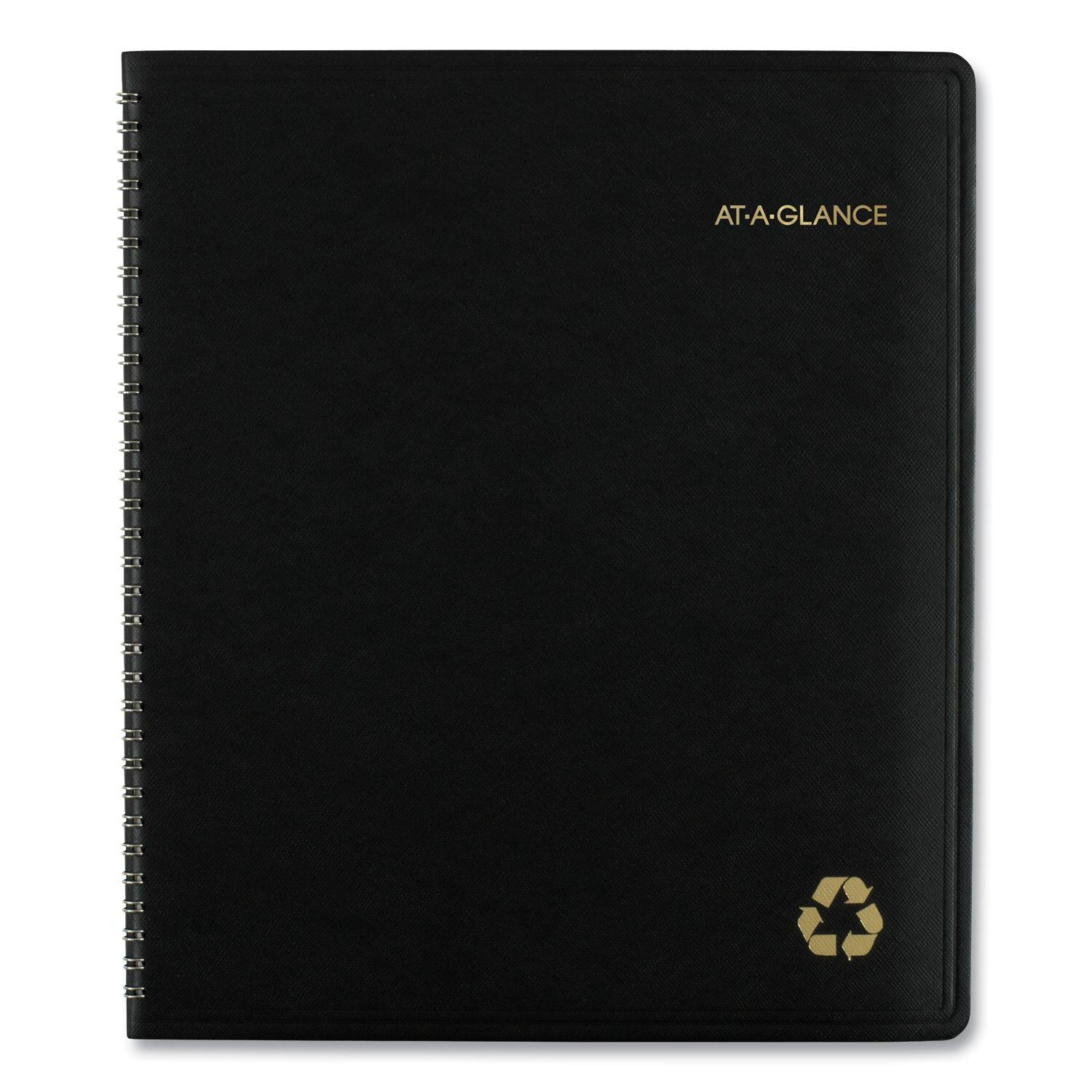 Left. AT-A-GLANCE - Recycled Monthly Planner 11 x 9 Black Cover 13 Month Jan 2026 to Jan 2027.