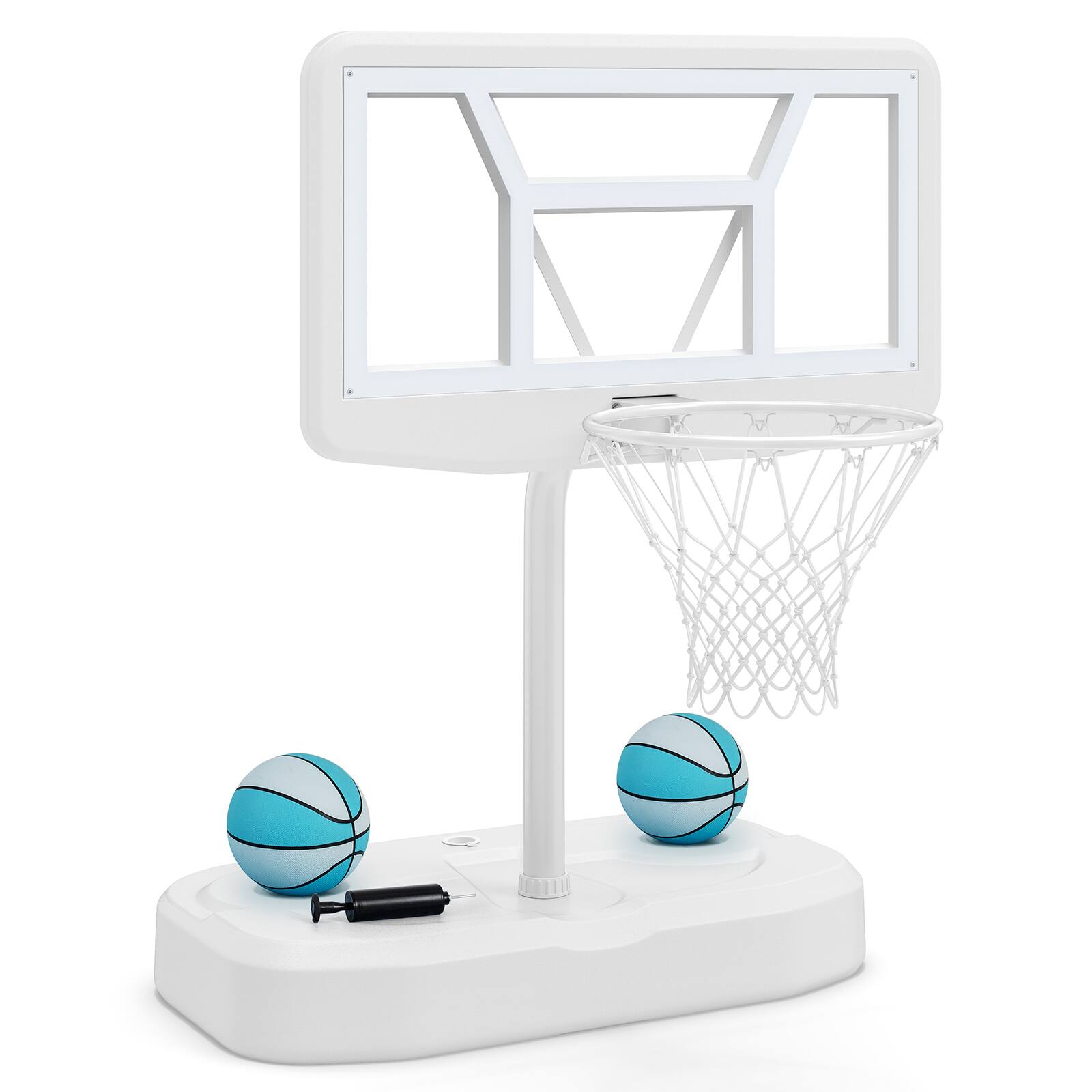 Alt View 9. Costway - Costway Outdoor Poolside Basketball Goal System with 42 Inches Shatterproof PC Backboard - White.
