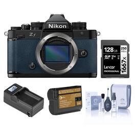Bundle - Nikon - Z f Mirrorless Camera, Blue, with 128GB Memory Card, EN-EL15c Battery, Smart Charger Plate, Charger Base,