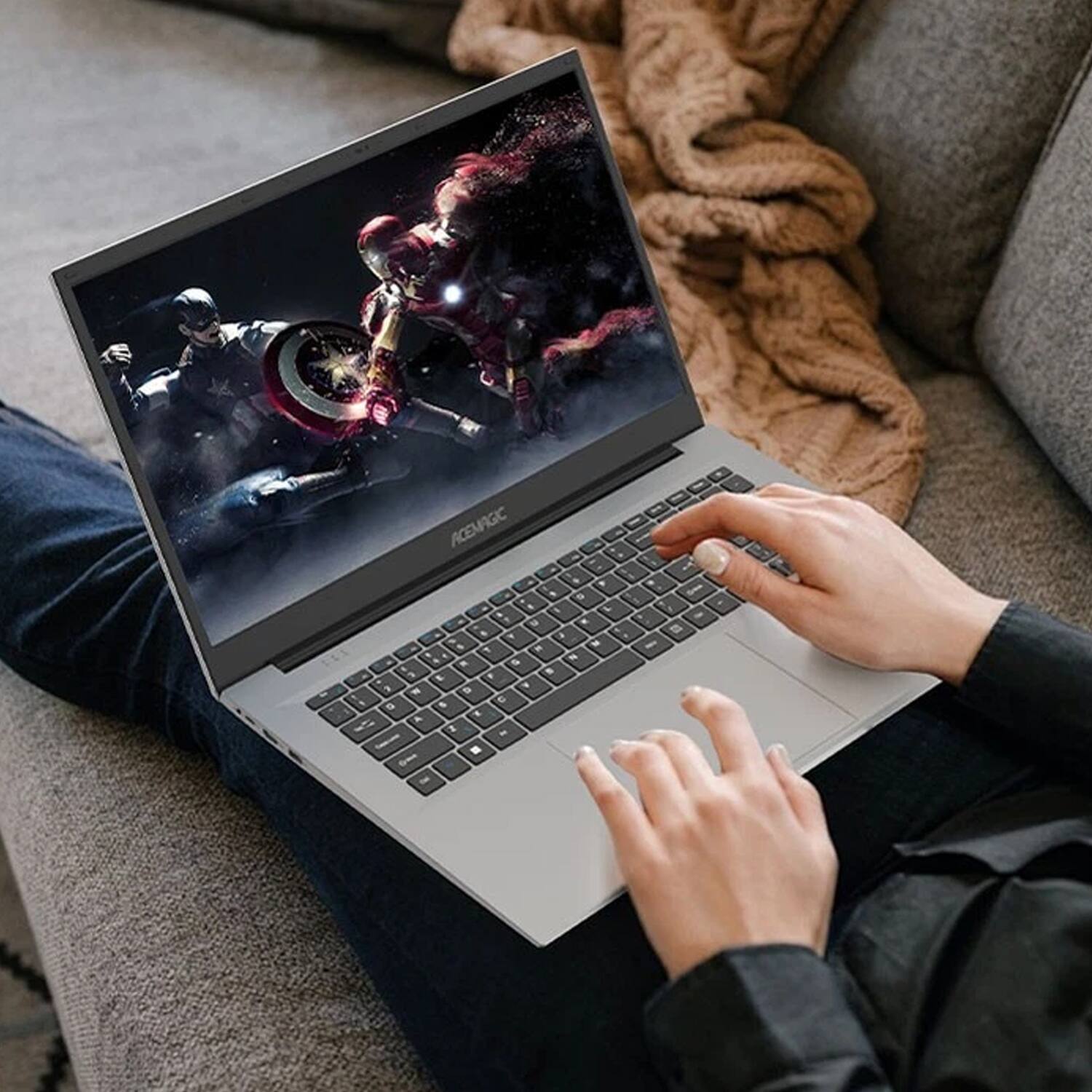 Alt View 6. ACEMAGIC - AX17 - 17.3 inch Laptop - Intel Quad Core 12th Alder Lake N97(Up to 3.6GHz) - 16GB RAM 512GB ROM Business Notebook - Grey.