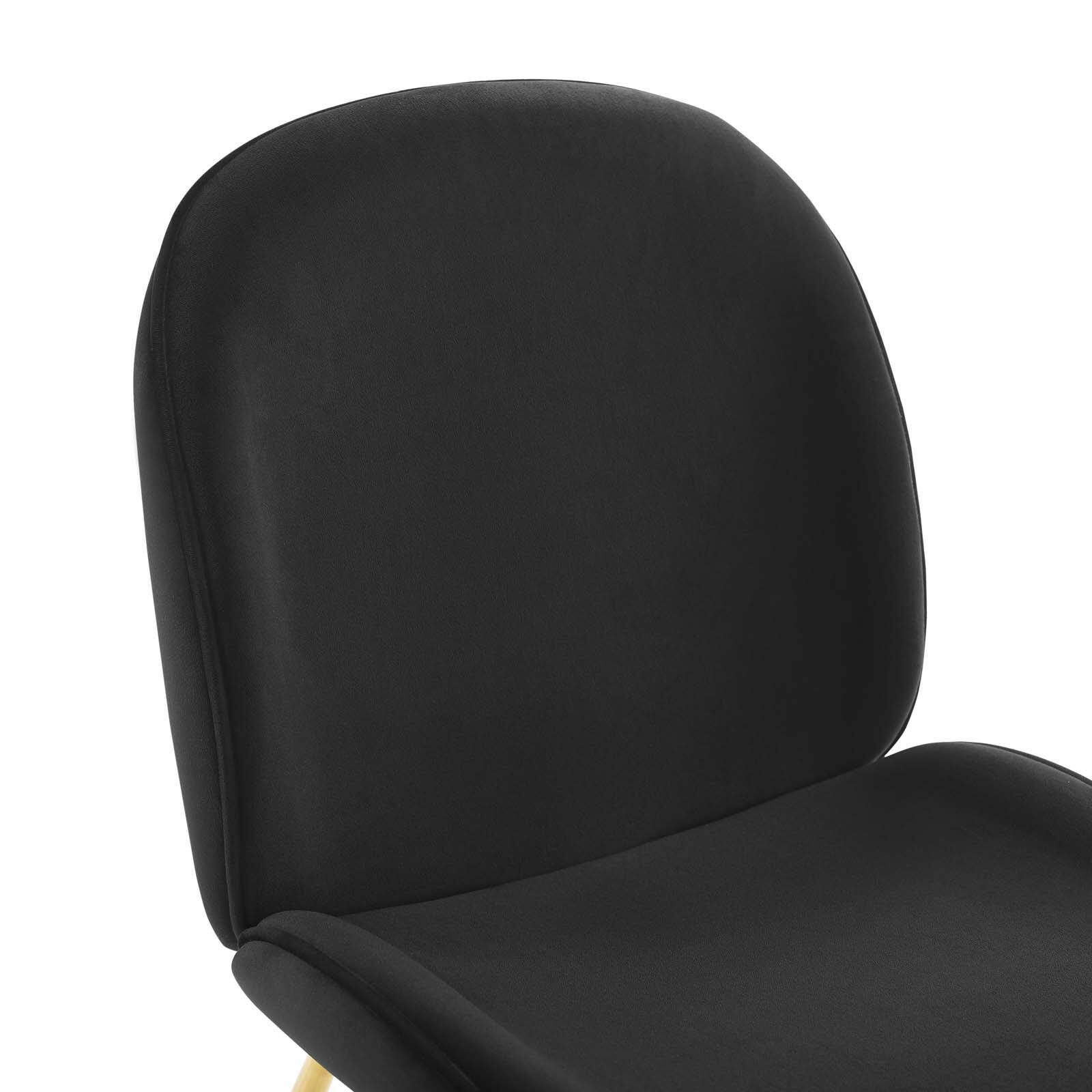 Alt View 3. Modway - Scoop Gold Stainless Steel Leg Performance Velvet Dining Chair by Modway - Black.