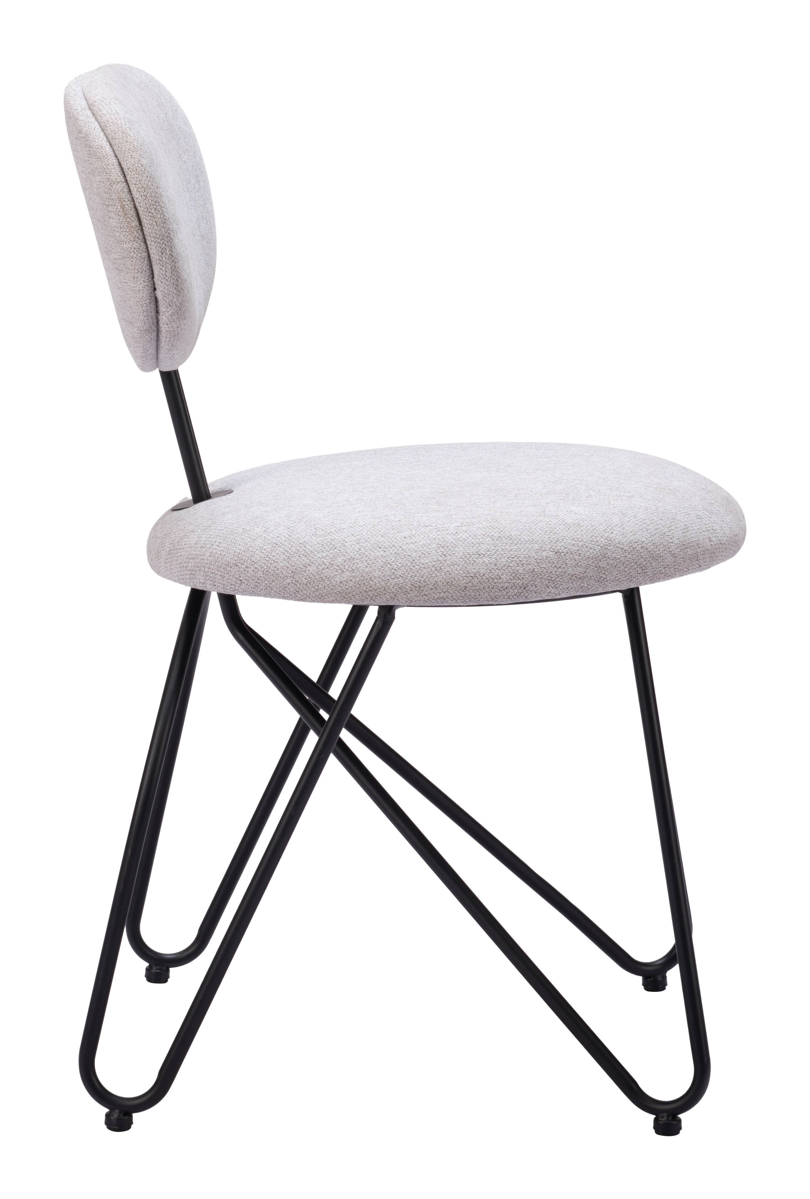 Back. Hivvago - Novi Dining Chair (Set of 2) Dove Gray - Gray, Black.