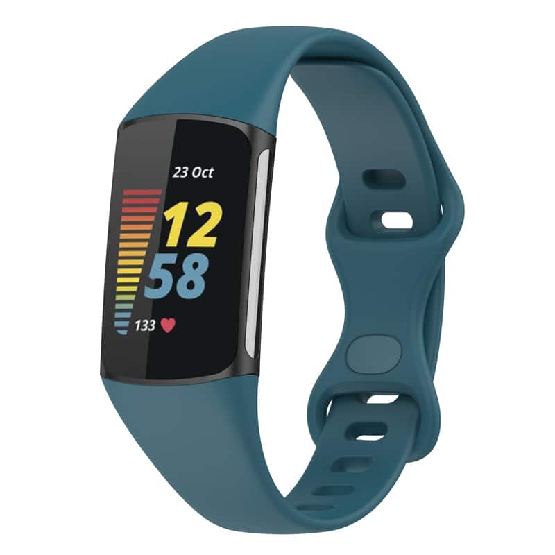 StrapsCo - Slim Active Band Silicone Rubber Watch Strap For Fitbit Charge 6 - Slate Blue