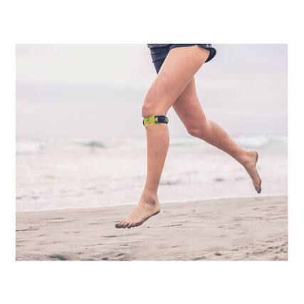 Front. DonJoy - Donjoy Performance Webtech Knee Strap (Slime Green, L/XL) - Green.