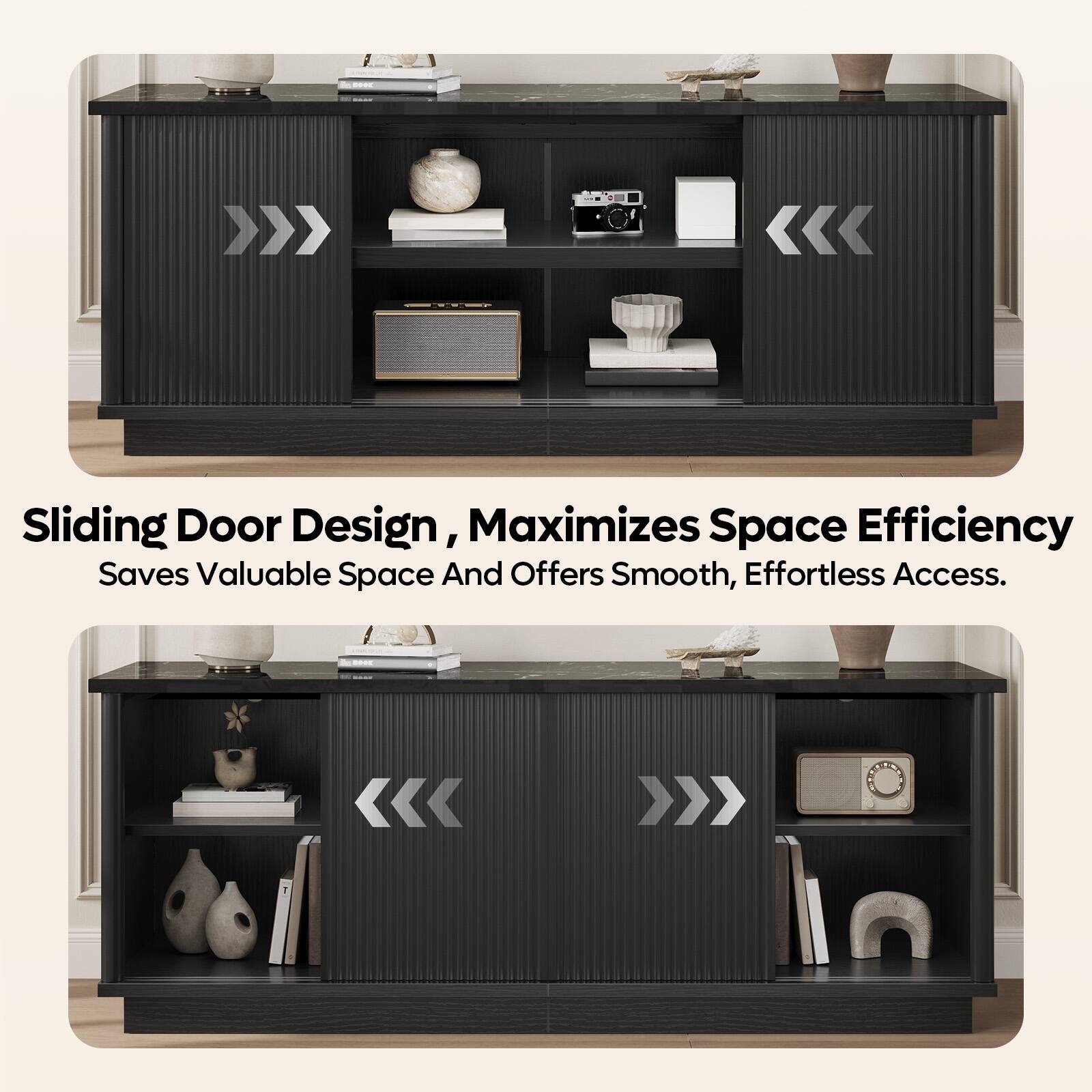 Sliding Door Design, Maximizes Space Efficiency  
Saves Valuable Space And Offers Smooth, Effortless Access.