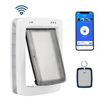 PetSafe - SmartDoor Connected Pet Door, Dog and Cat, Selective Entry and Exit, App Enabled Pet Door, Smartphone Controlled, Large - White - Front_Zoom