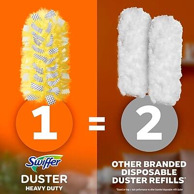 1 Swiffer Duster Heavy Duty = 2 Other Branded Disposable Duster Refills

Tested to last 2x longer than other branded disposable duster refills