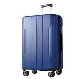 Ecooso - Hardshell Luggage Lightweight ABS Suitcase with Double Wheels Expandable 28-Inch Checked - Blue