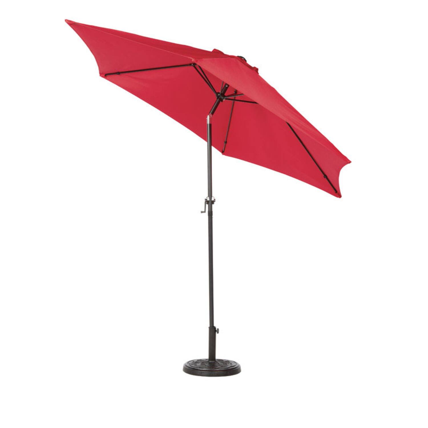 Left. Living Accents - Living Accents 9 ft. Tiltable Red Market Umbrella.