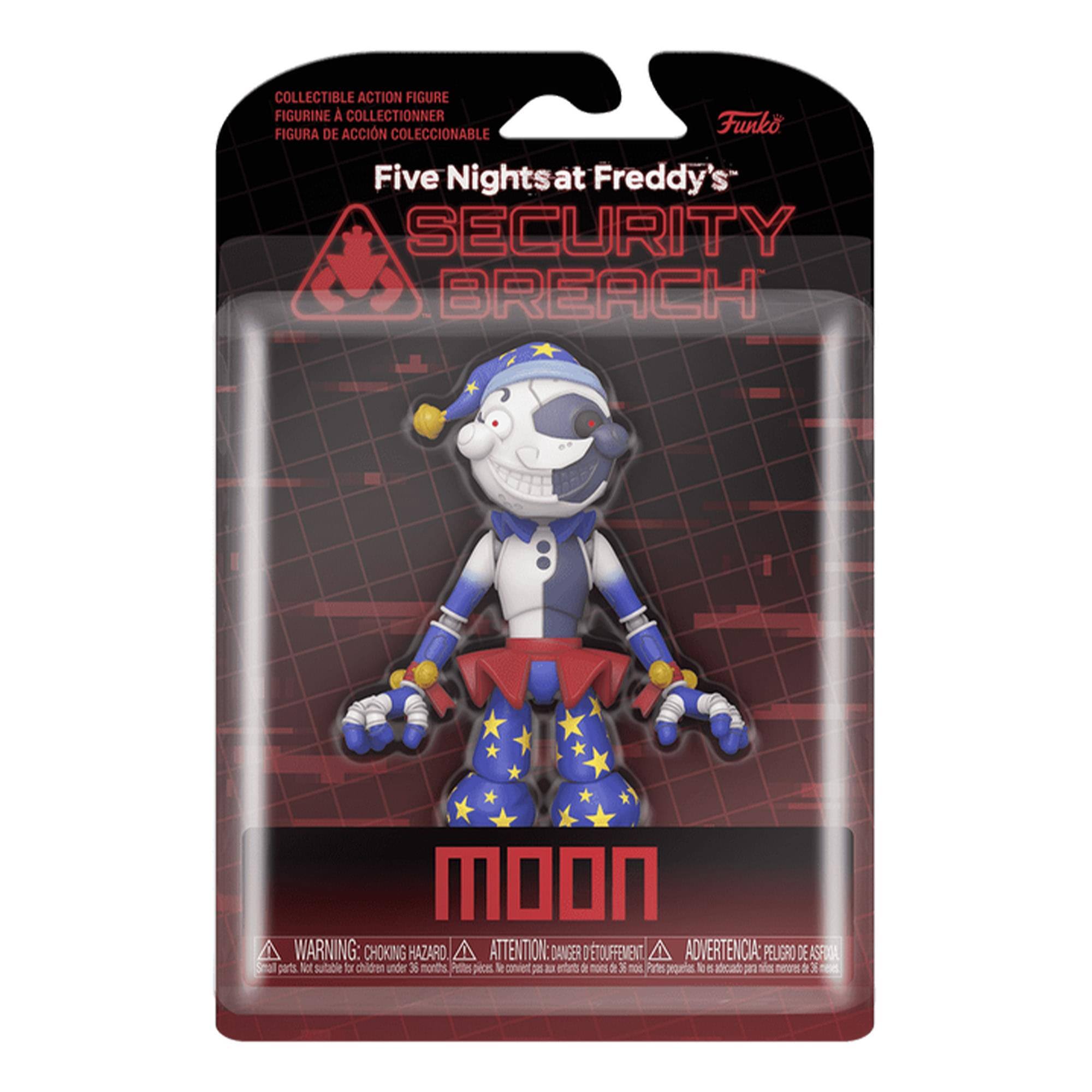 COLLECTIBLE ACTION FIGURE  
FIGURINE A COLLECTIONNER  
FIGURA DE ACCIÓN COLECCIONABLE  

Five Nights at Freddy's  
SECURITY BREACH  

WARNING: CHOKING HAZARD  
ATTENTION: DANGER  
ADVERTENCIA: PELIGRO DE ASFIXIA  

Small parts. Not for children under 3 years.  
Pequeñas piezas. No apto para menores de 3 años.  
Petits éléments. Ne convient pas aux enfants de moins de 3 ans.