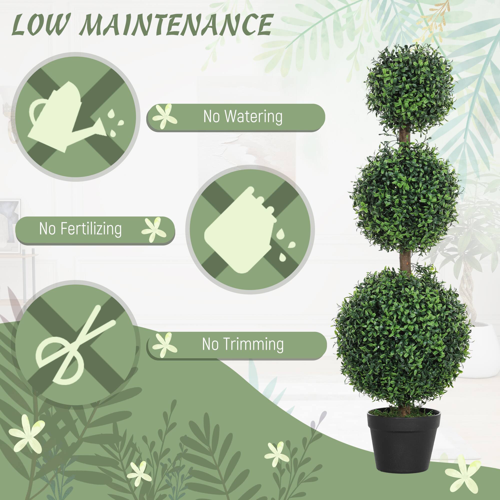 LOW MAINTENANCE

- No Watering
- No Fertilizing
- No Trimming