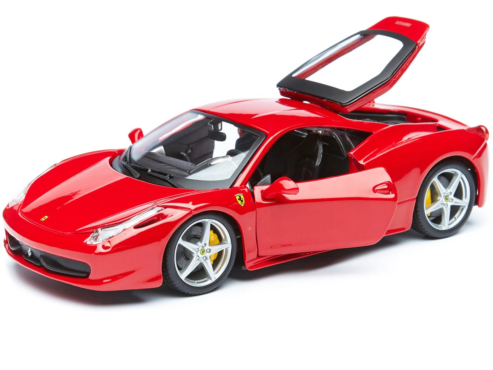 Angle. Bburago - Ferrari 458 Italia Red 1/24 Diecast Model Car by Bburago - Red.